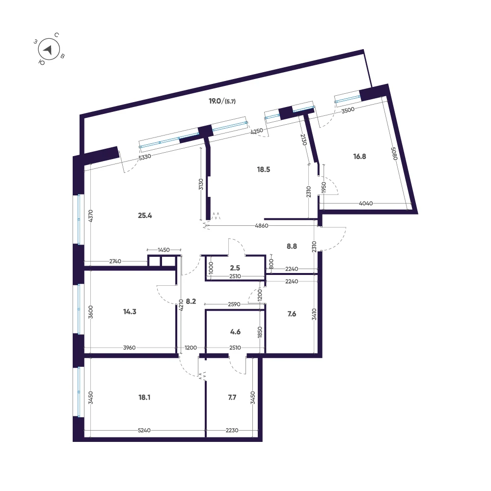 Планировка 4-комнатная 138,2 м² в ЖК «ЛДМ» · ЛДМ на Аптекарском острове