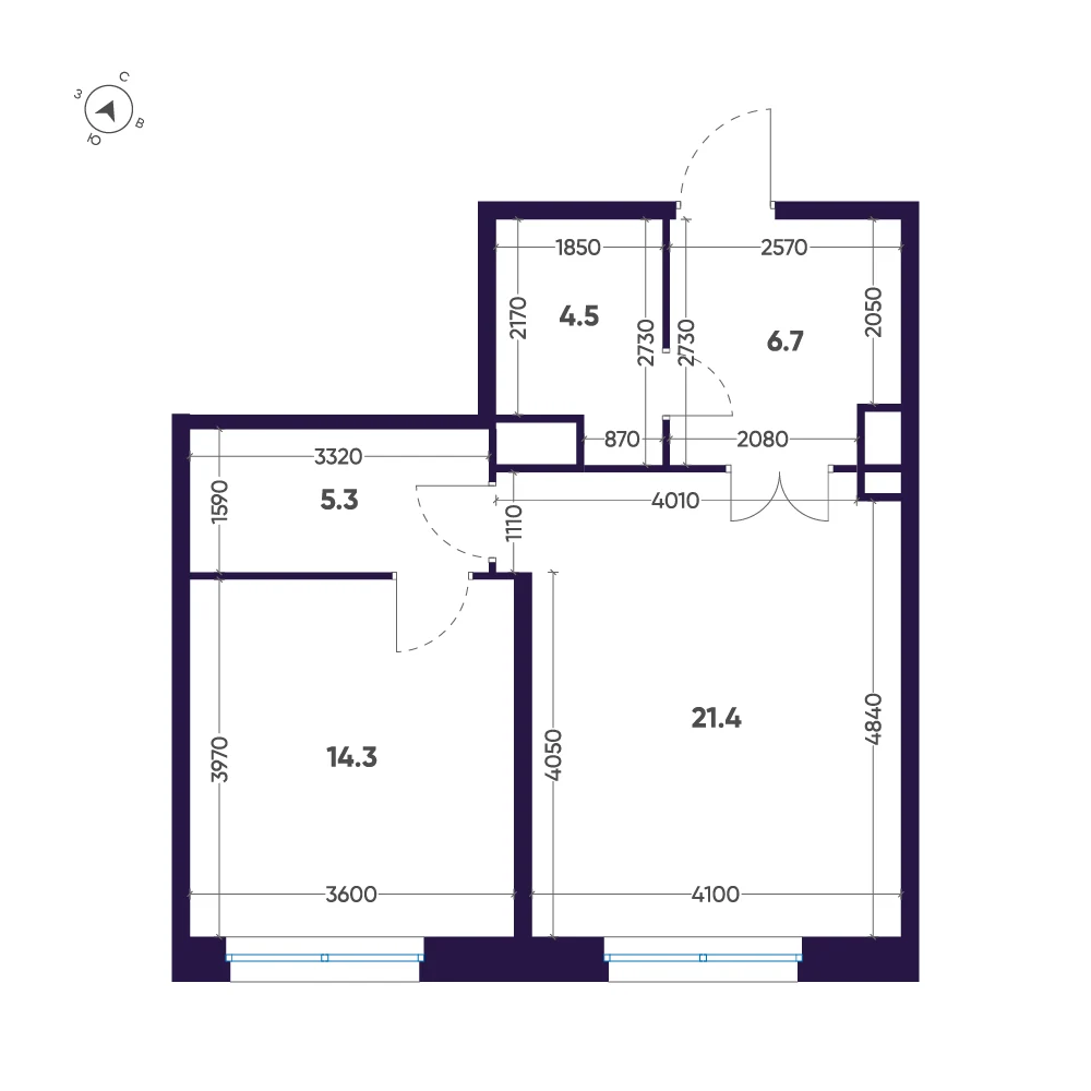 Планировка 1-комнатная 52,2 м² в ЖК «ЛДМ» · ЛДМ на Аптекарском острове