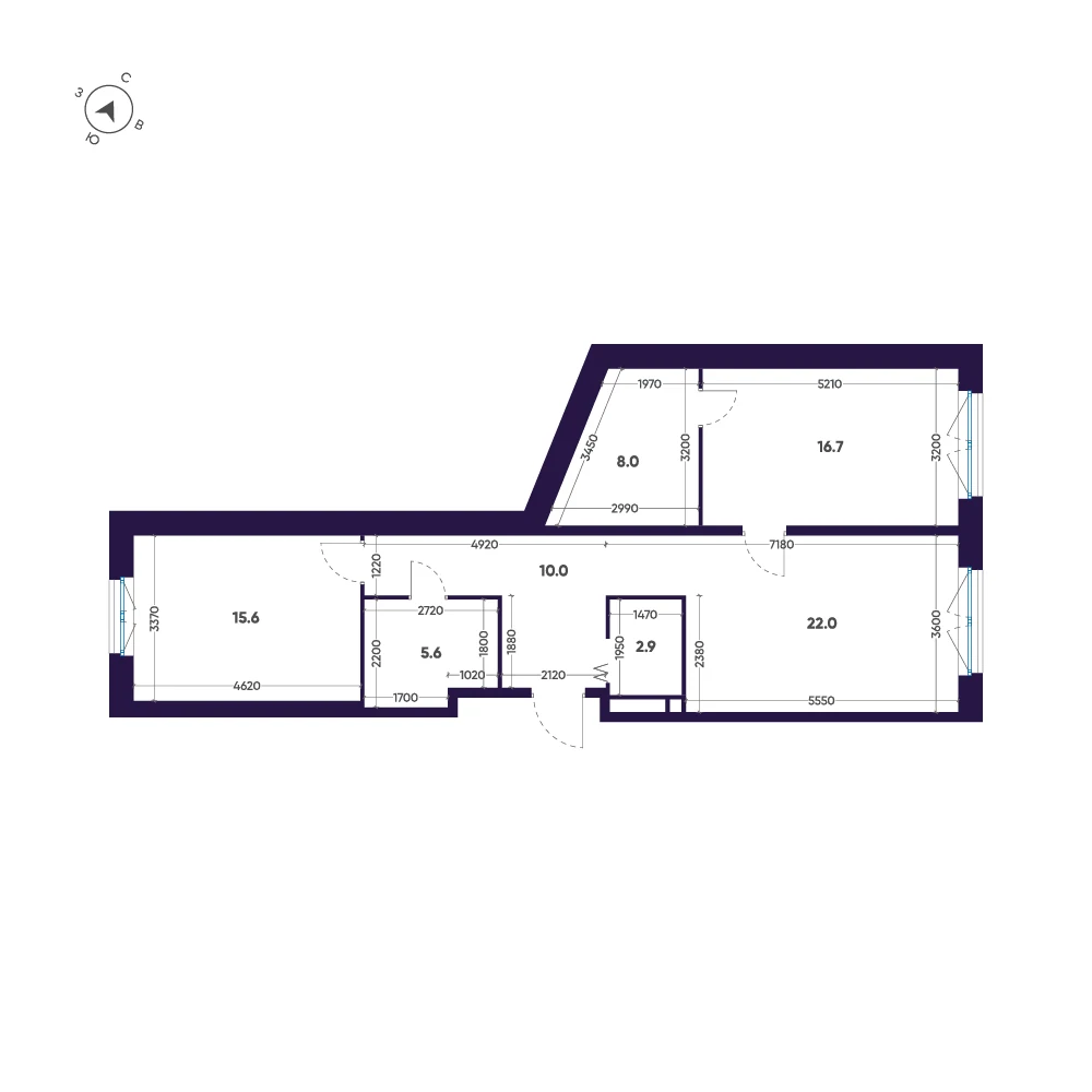 Планировка 2-комнатная 80,8 м² в ЖК «ЛДМ» · ЛДМ на Аптекарском острове