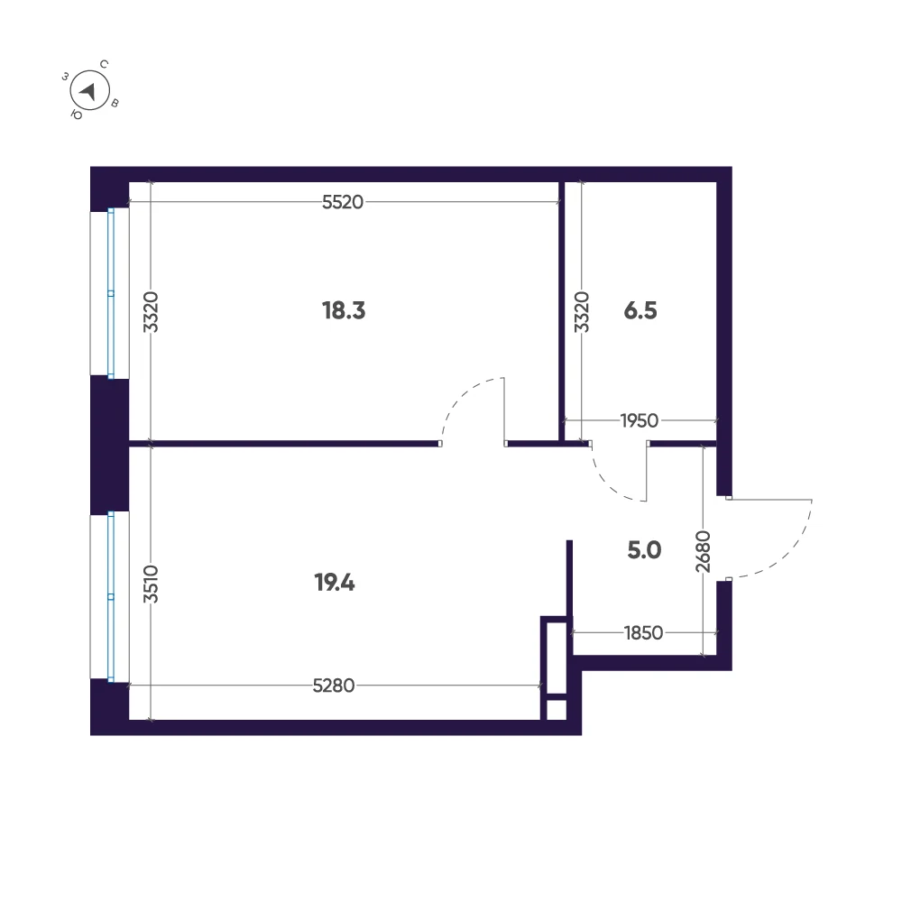 Планировка 1-комнатная 49,2 м² в ЖК «ЛДМ» · ЛДМ на Аптекарском острове