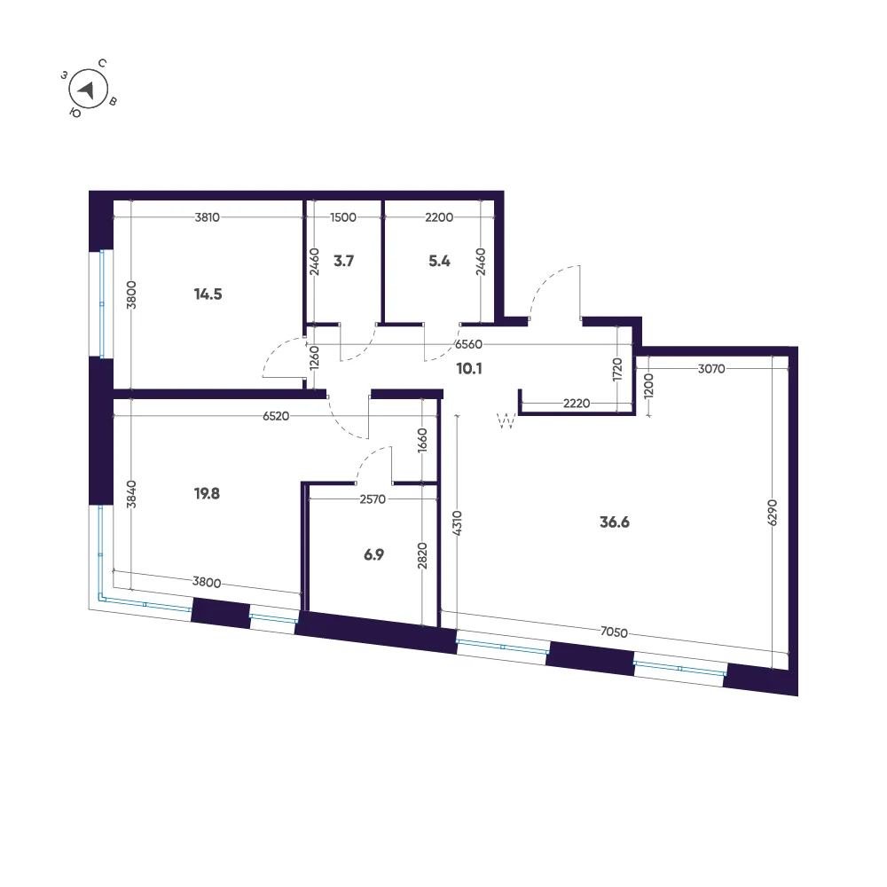 Планировка 2-комнатная 97 м² в ЖК «ЛДМ» · ЛДМ на Аптекарском острове