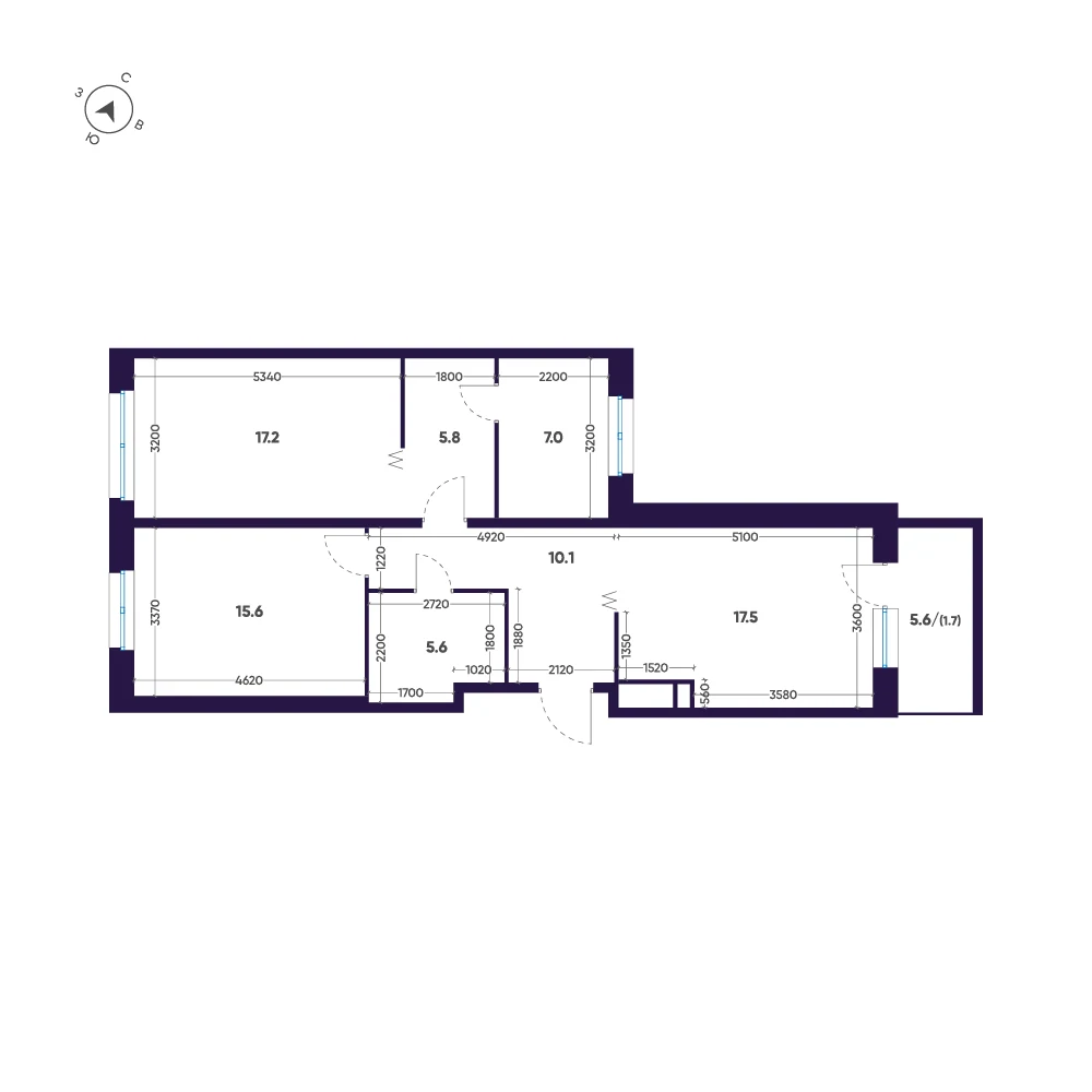 Планировка 2-комнатная 80,5 м² в ЖК «ЛДМ» · ЛДМ на Аптекарском острове