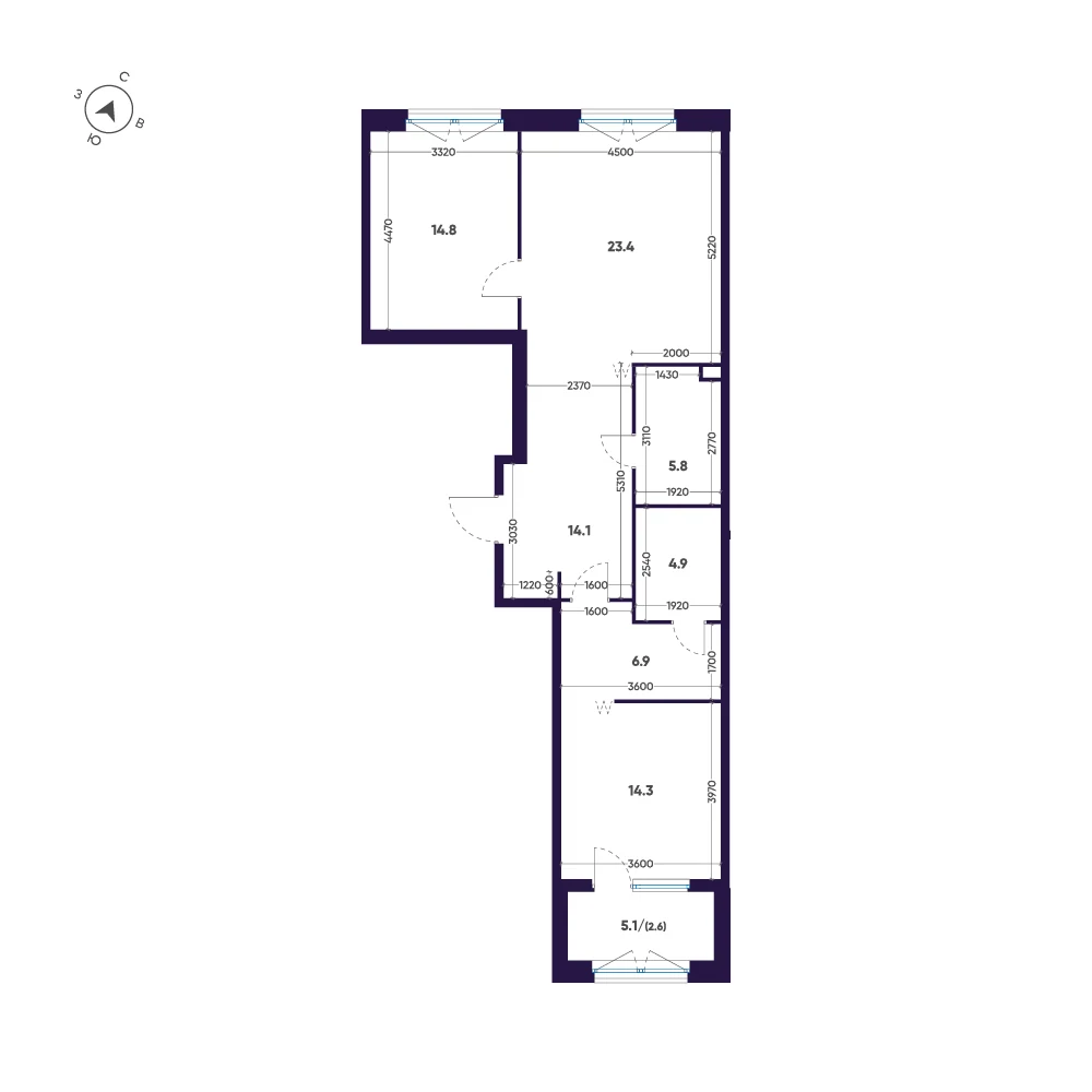 Планировка 2-комнатная 86,8 м² в ЖК «ЛДМ» · ЛДМ на Аптекарском острове