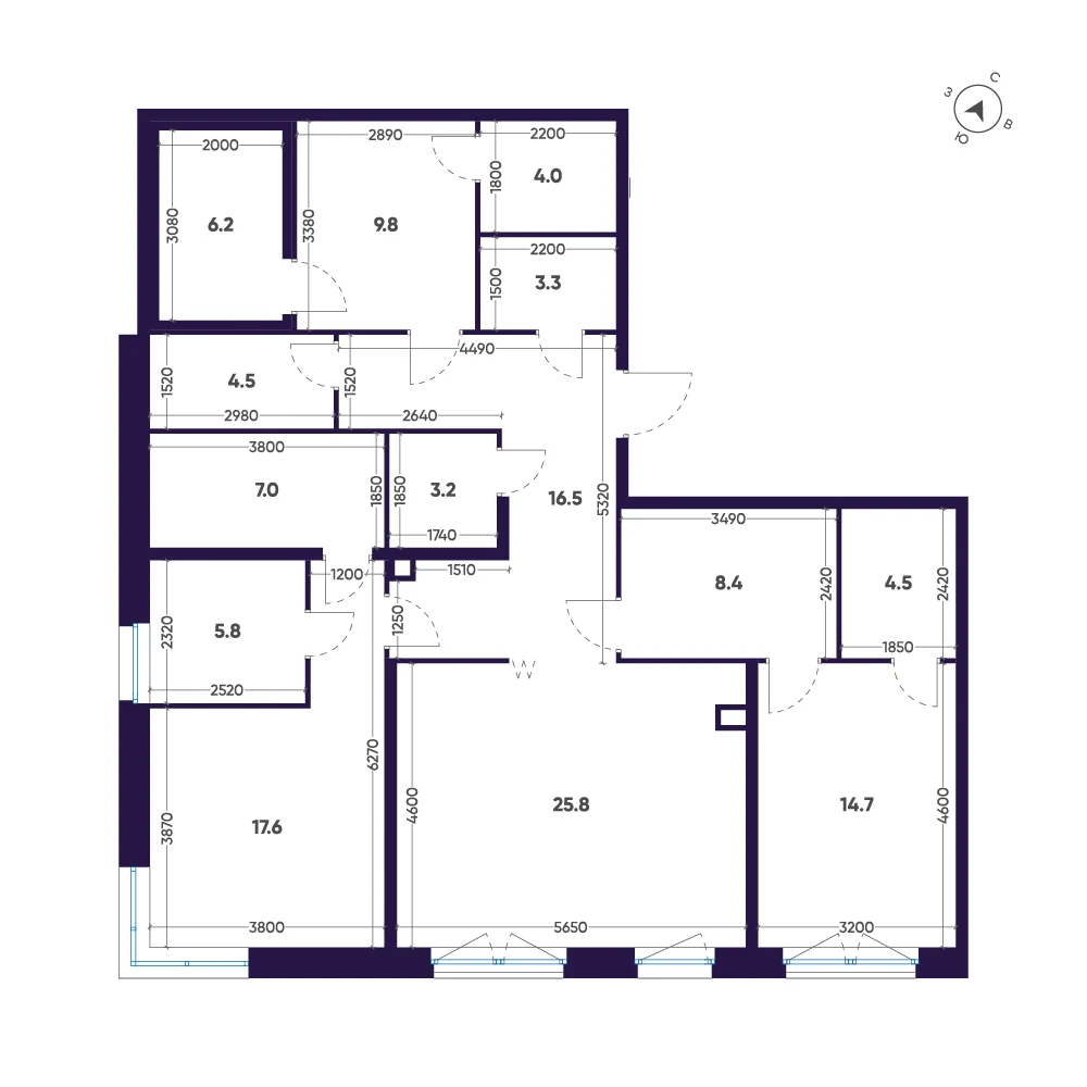 Планировка 2-комнатная 131,3 м² в ЖК «ЛДМ» · ЛДМ на Аптекарском острове