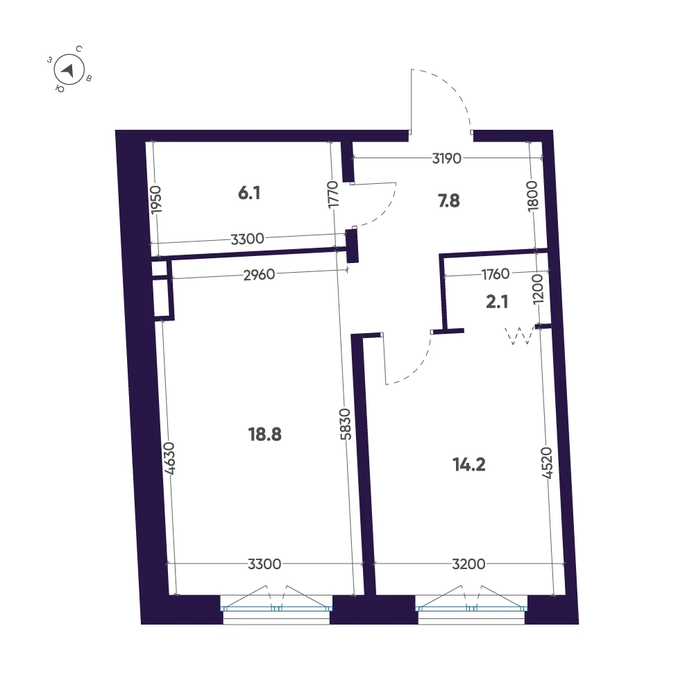 Планировка 1-комнатная 49 м² в ЖК «ЛДМ» · ЛДМ на Аптекарском острове