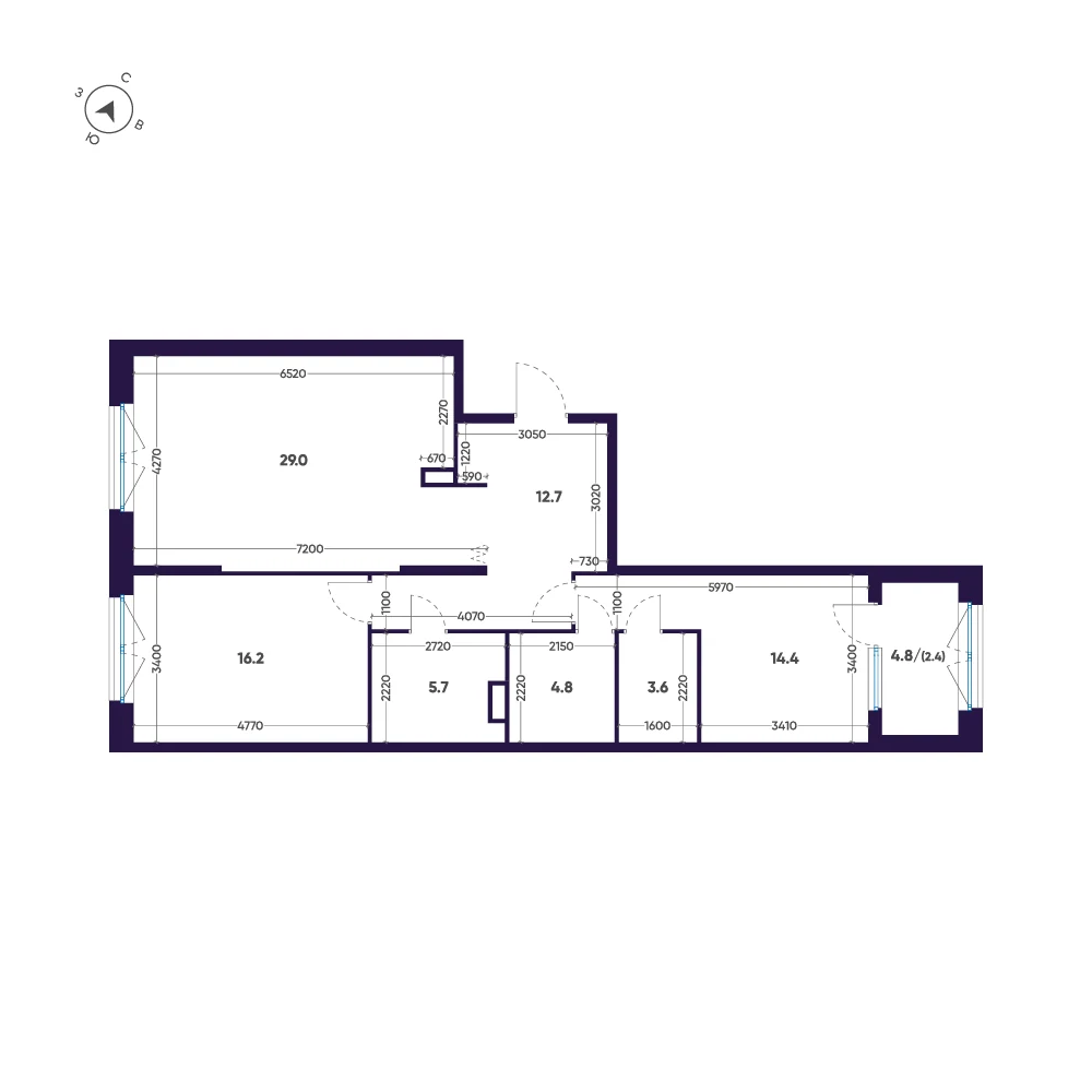 Планировка 2-комнатная 88,8 м² в ЖК «ЛДМ» · ЛДМ на Аптекарском острове