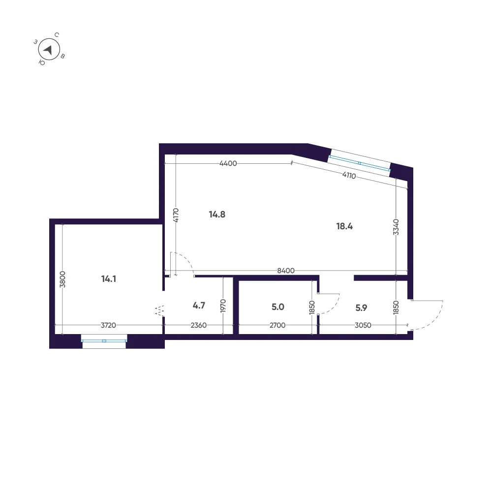 Планировка 1-комнатная 62,9 м² в ЖК «ЛДМ» · ЛДМ на Аптекарском острове