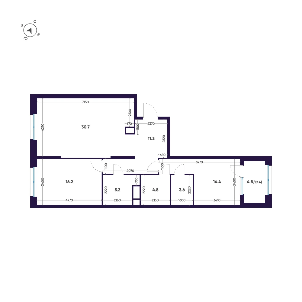 Планировка 2-комнатная 88,6 м² в ЖК «ЛДМ» · ЛДМ на Аптекарском острове