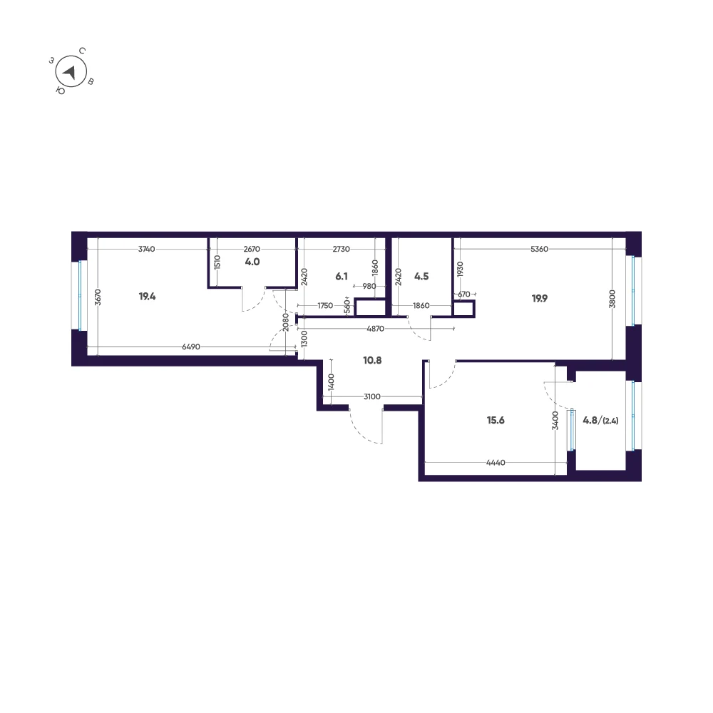 Планировка 2-комнатная 82,7 м² в ЖК «ЛДМ» · ЛДМ на Аптекарском острове
