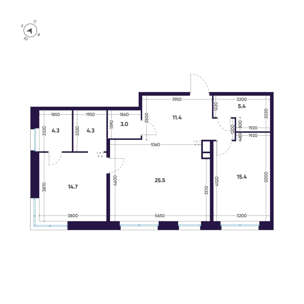 Планировка 2-комнатная 84 м² в ЖК «ЛДМ» · ЛДМ на Аптекарском острове